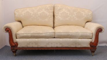 A good quality 19th century style mahogany showframe three-seater sofa - modern, the camel back,