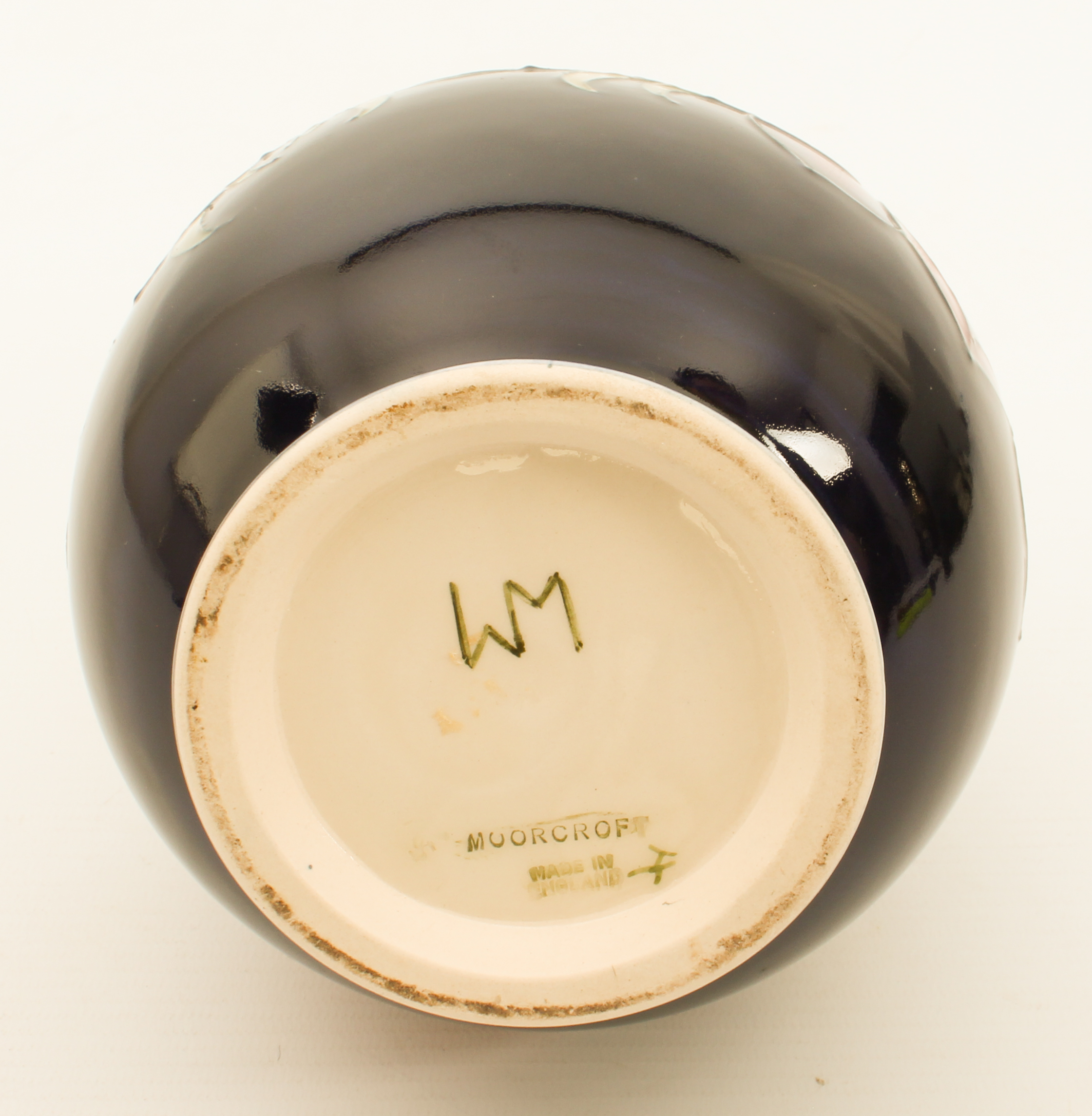 A Moorcroft baluster vase in the 'Anemone' pattern - painted WM initials and painter's mark and - Image 3 of 3