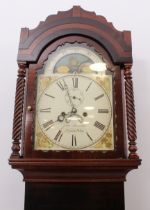 A 19th century eight-day longcase clock with moonphase by John Smerdon of Newton Abbot - the bell-