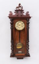 An early 20th century German Vienna style wall clock by Gustave Becker of Silesia - with signed