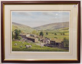 K. MELLING - 'Littondale', lithographic print, signed in pencil to the margin lower right (39.5 x 55