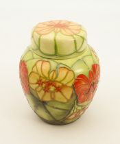 A Sally Tuffin for Moorcroft Collectors Club ginger jar in the 'Nasturtium' pattern - impressed,