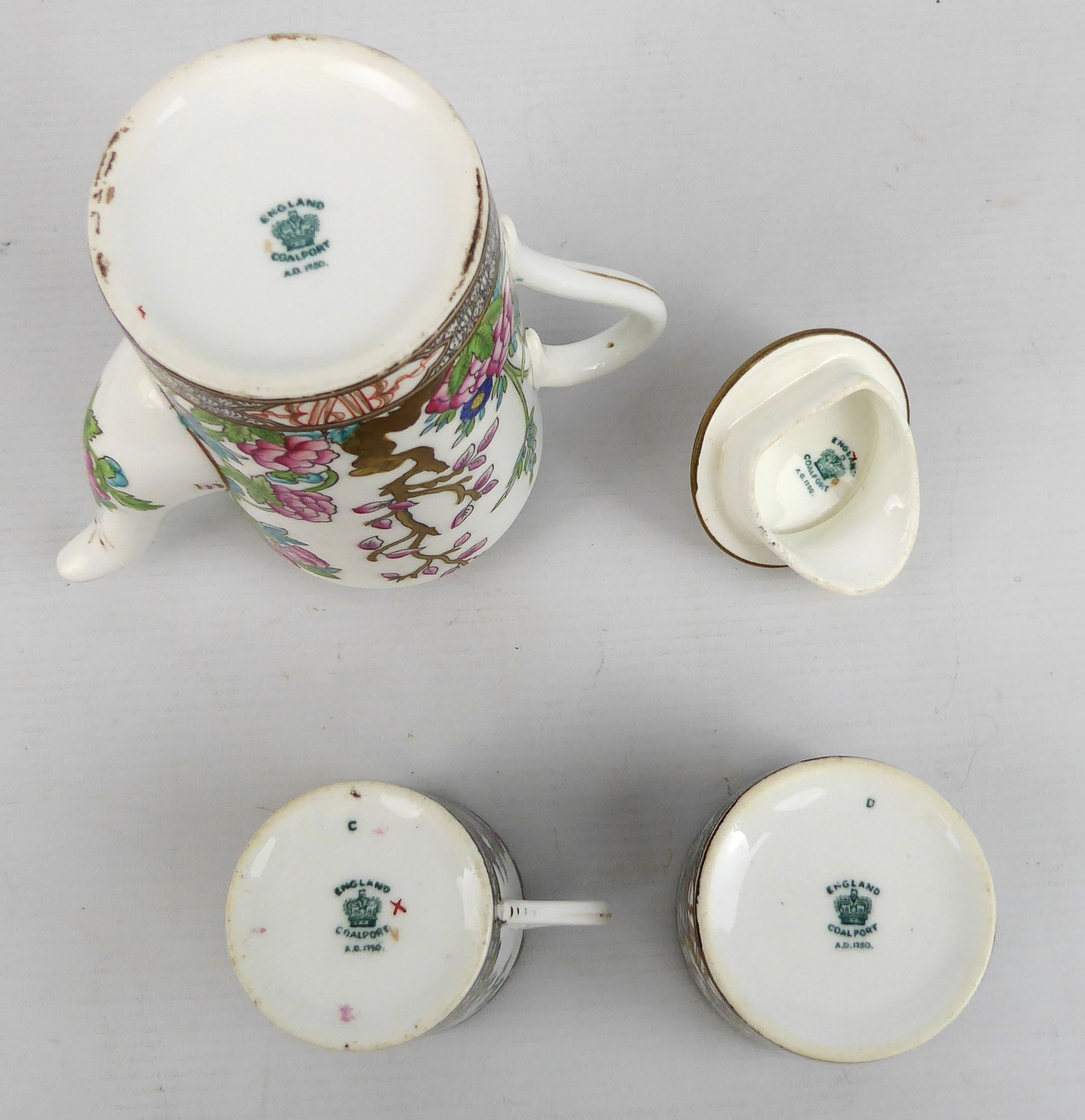 A Coalport bone china Indian Tree pattern part tea and coffee service - comprising a small coffee - Image 5 of 5