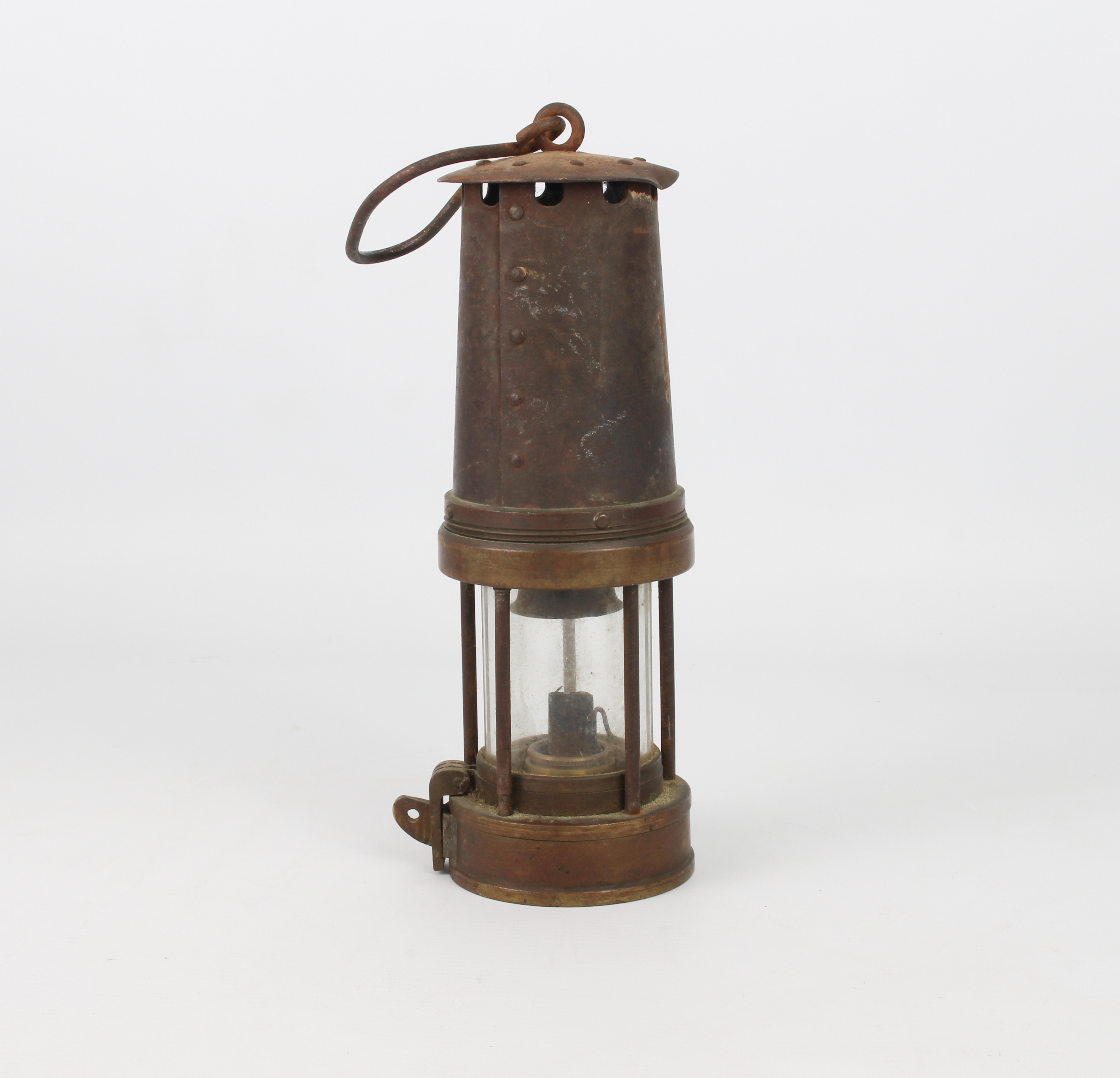 A Patterson Lamps Ltd. miners style safety lamp - the brass maker's plaque stamped 'G.P.O.', in - Image 2 of 2