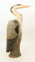 Rosemary Wren (1922-2013) for Oxshott Pottery - a large stoneware heron, painted in shades of