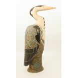 Rosemary Wren (1922-2013) for Oxshott Pottery - a large stoneware heron, painted in shades of