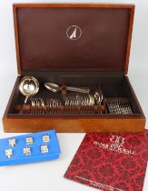 A six person canteen of silver plated cutlery by Viners for Avon - c.1980, bead pattern,