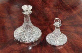 Two graduated silver mounted ships decanters - J B Chatterley & Sons Ltd., Birmingham 1979, with