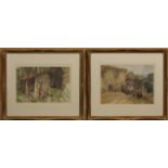 A pair of colour prints after Sir William Russell Flint - 9 x 13½ in (22.8 x 34.3 cm), in gilt swept