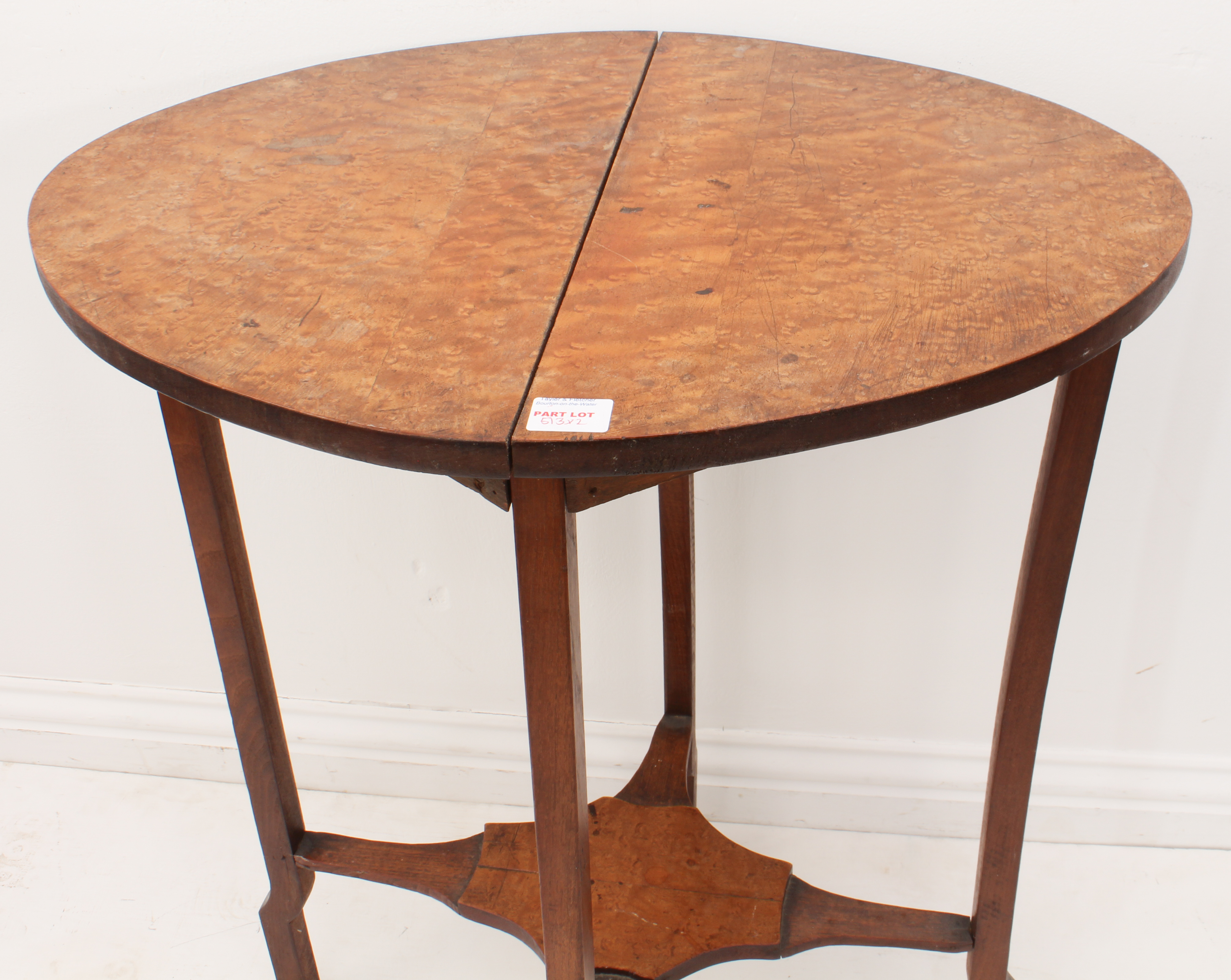 Two pieces: 1. an oak and bird's eye maple veneered occasional table - early 20th century, the - Image 5 of 6