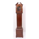 A mahogany longcase clock-case of small proportions - early 20th century, 179.25 cm high, 37.5 cm