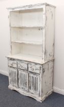 An Indian hardwood kitchen dresser painted in the shabby chic style - mid-20th century, the