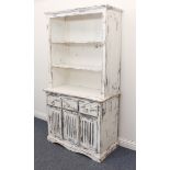 An Indian hardwood kitchen dresser painted in the shabby chic style - mid-20th century, the