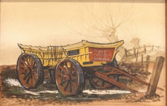 Lehan (third quarter 20th century) Study of a Dorking farm cart oil on canvas, signed lower right,