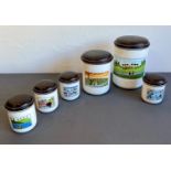 A set of six 'Design Naif' collection graduated porcelain kitchen storage jars by Villeroy &