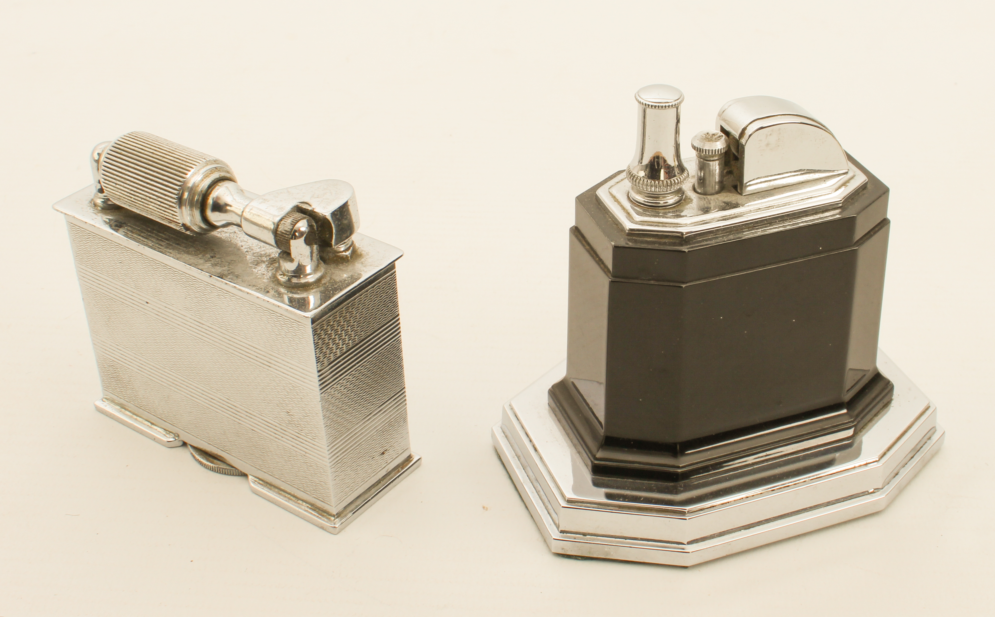 Three table lighters: 1. Art Deco Ronson 'Touch-Tip', chrome and black, in very good condition, 8. - Image 3 of 3