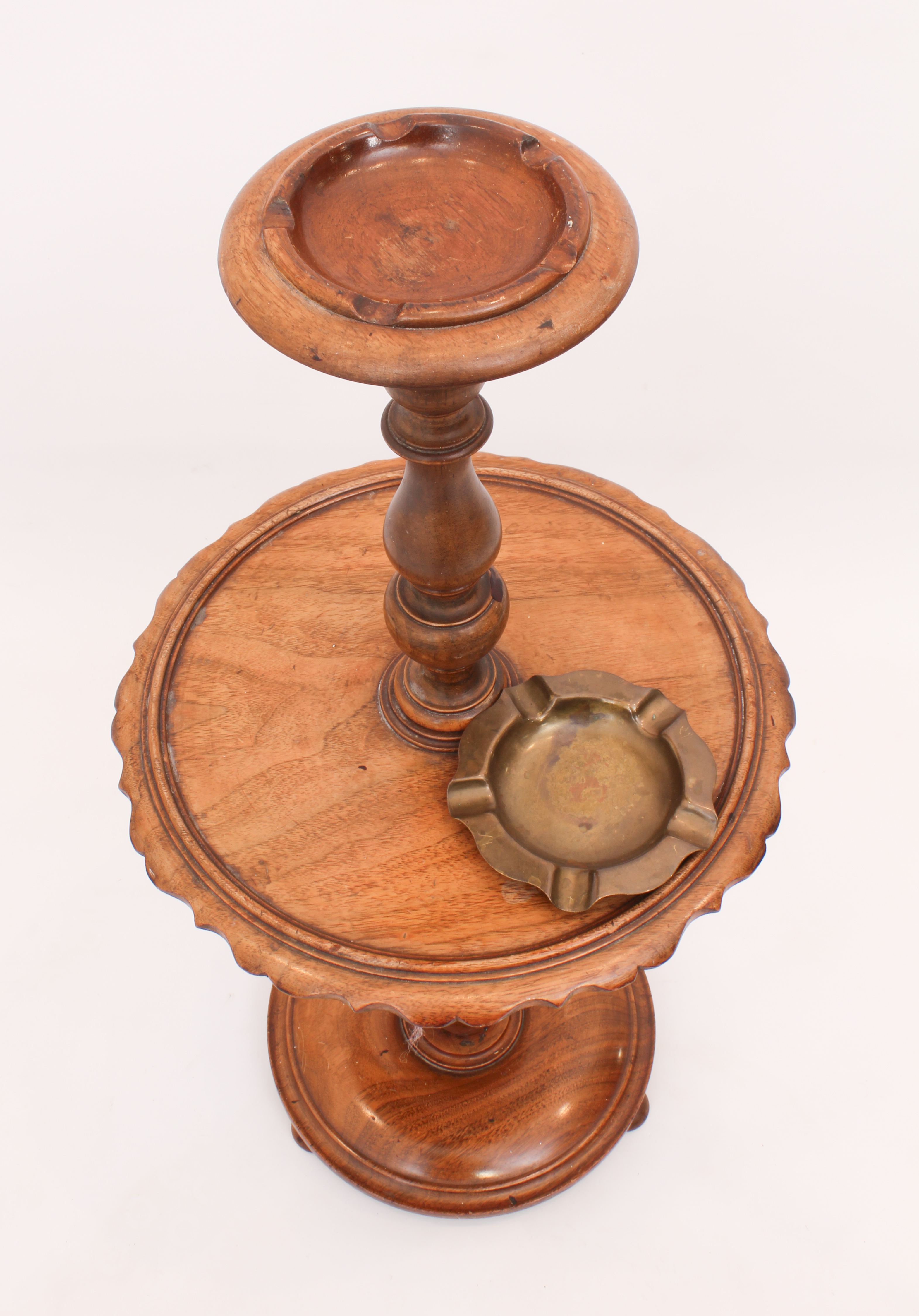 A mahogany smoker's companion - 1930s, two-tier with an ashtray top over a dished centre tier, on - Image 4 of 4