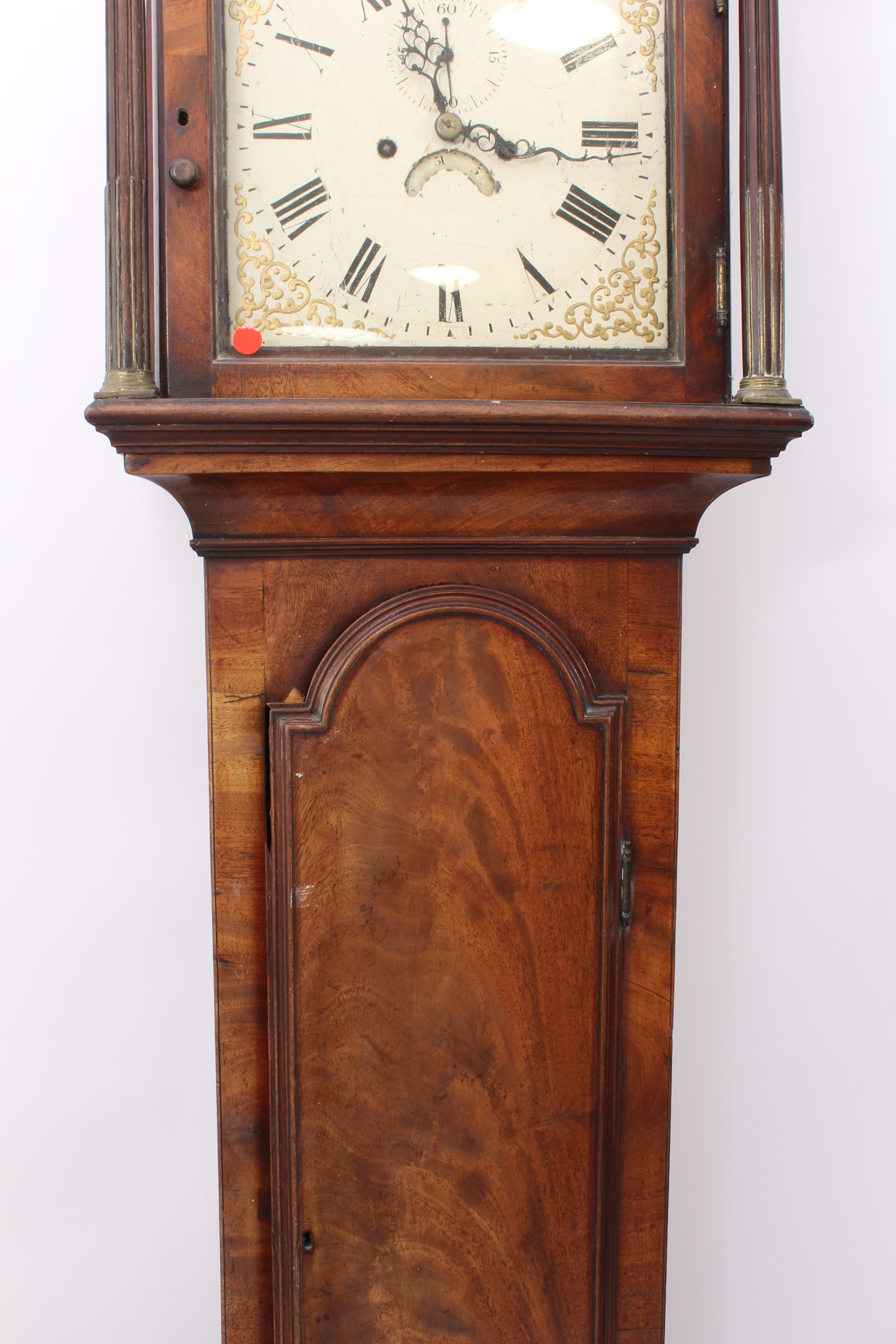 An early 19th century mahogany eight day longcase clock - the hood with caddy top with central - Image 3 of 3