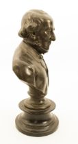 A bronzed spelter bust of Sir William Gladstone - 19th century, signed to the reverse 'Wright &