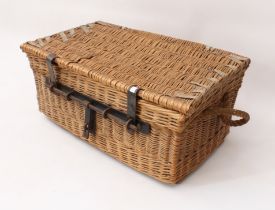 A wicker picnic hamper