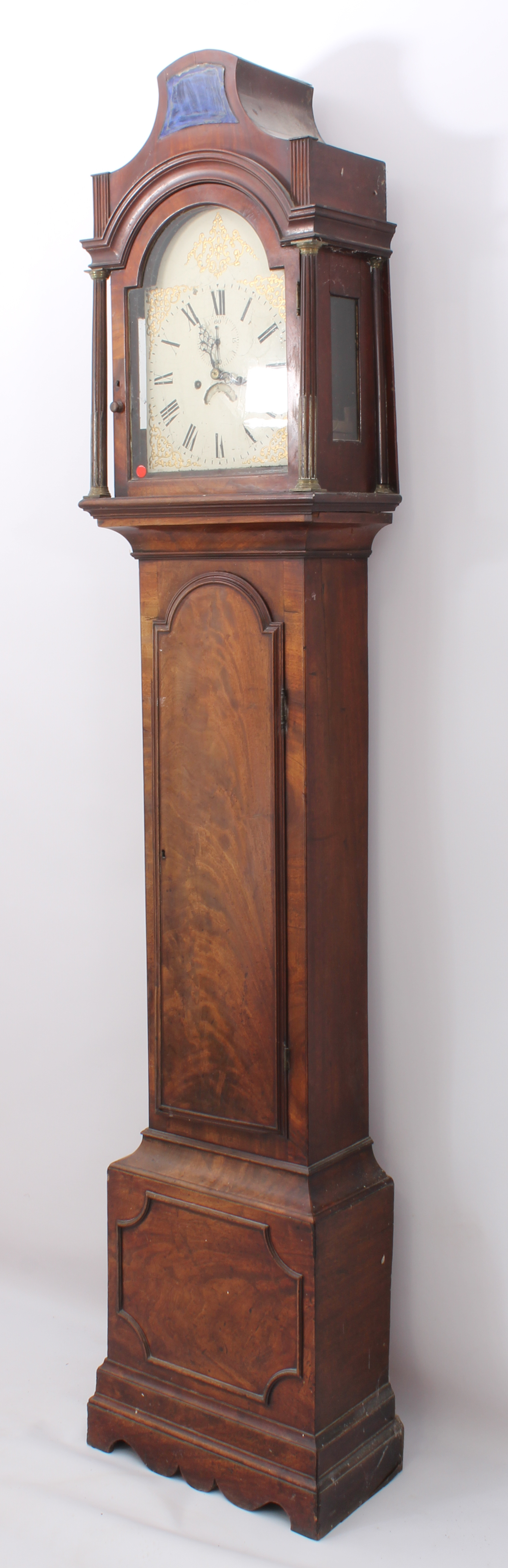 An early 19th century mahogany eight day longcase clock - the hood with caddy top with central - Image 2 of 3