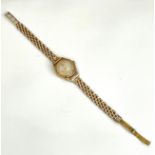 A 1960s ladies 9ct gold Omega manual wind bracelet watch - with 9ct bracelet, the 19mm case and