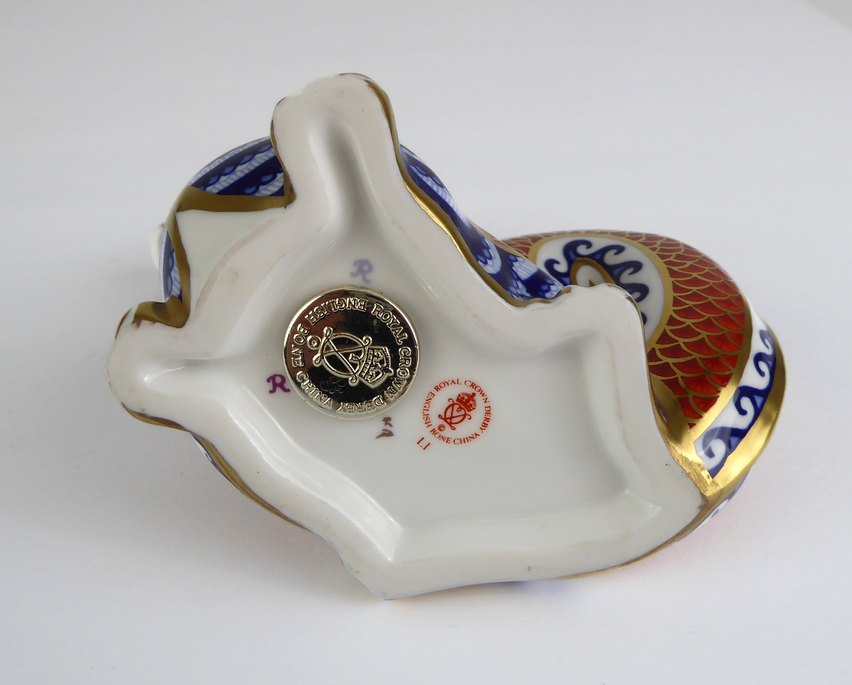 A Royal Crown Derby Dragon paperweight - with silver stopper, second quality, 11.25 cm high. * - Image 3 of 3