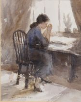 John Greensmith RWS NEAC ARCA (British b.1932) 'Alone with her thoughts' watercolour, signed lower