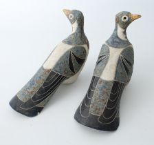 Rosemary Wren (1922-2013) for Oxshott Pottery - a pair of studio pottery stoneware pigeons,