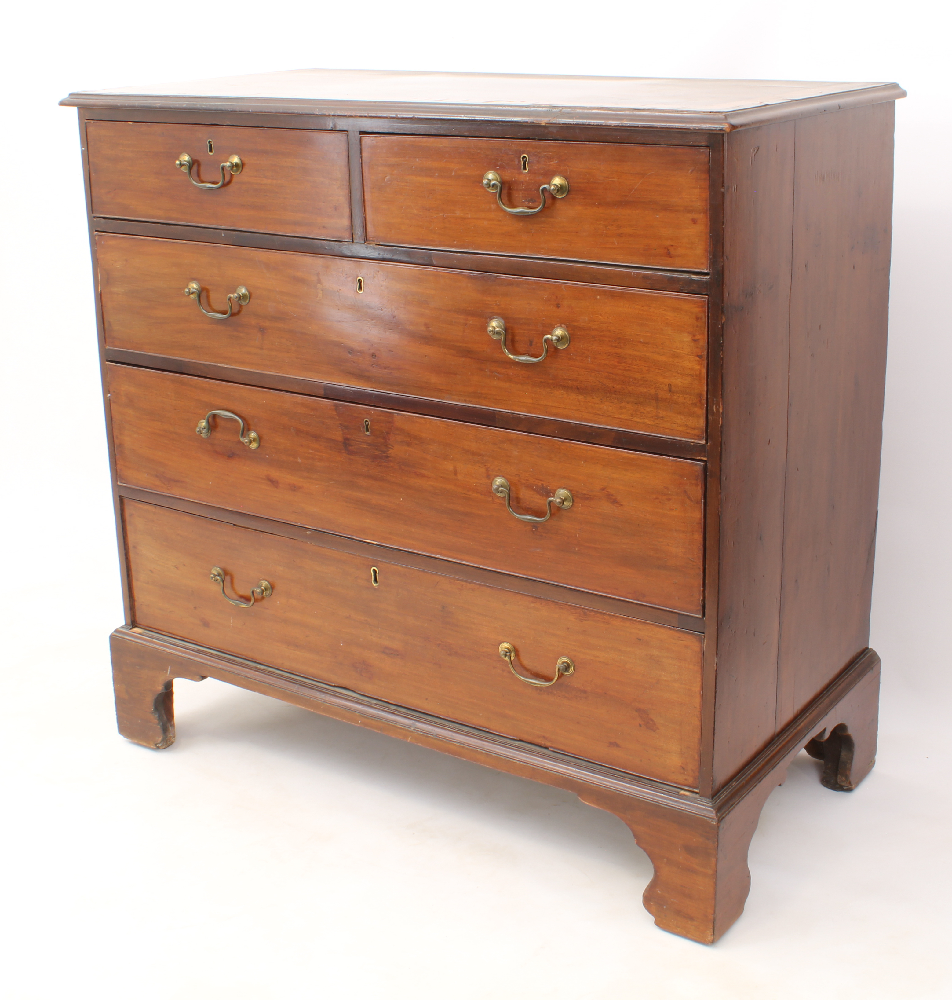 A George III cross-banded mahogany straight-front chest of drawers - the moulded, satinwood banded - Image 2 of 4