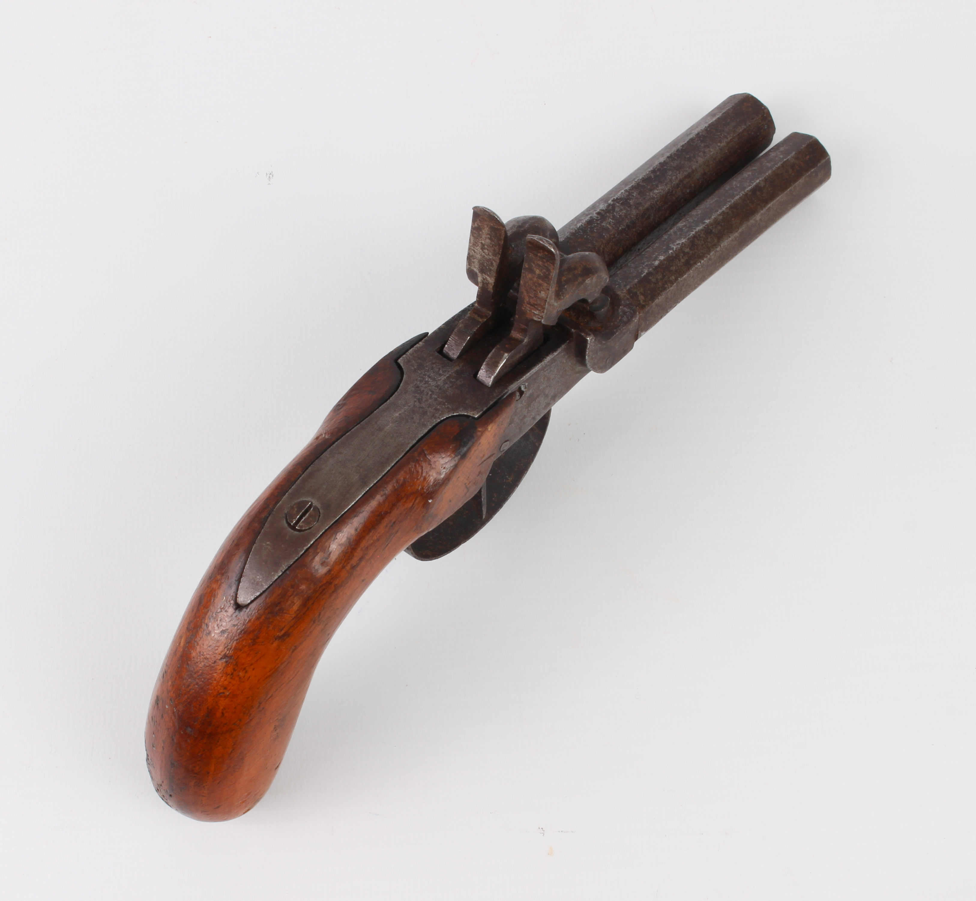 A 19th century double-barrel side by side percussion pistol. - Image 4 of 4