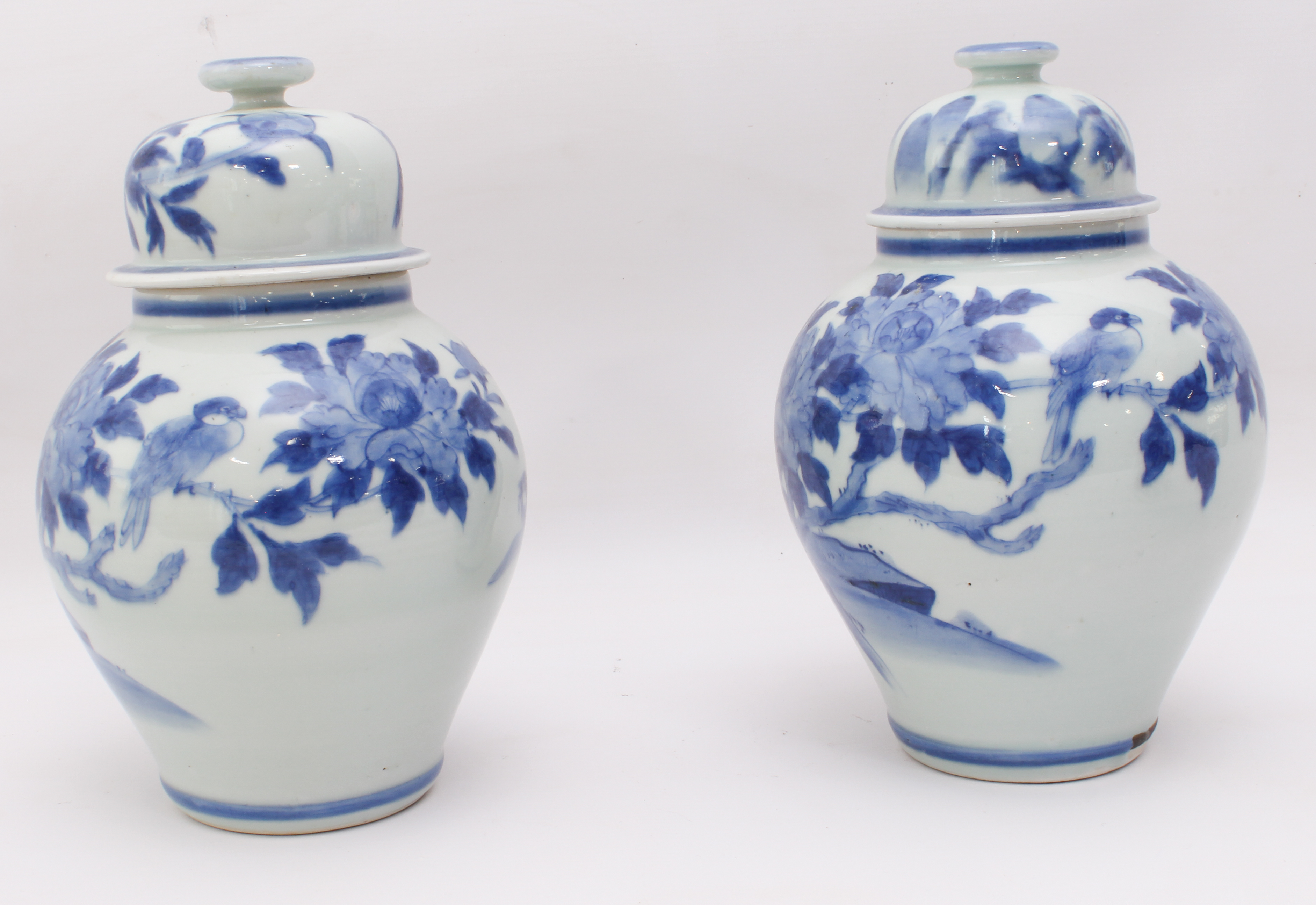 Nine pieces of 20th century Chinese blue-and-white porcelain and two Japanese: 1. two moon flasks - Image 3 of 4