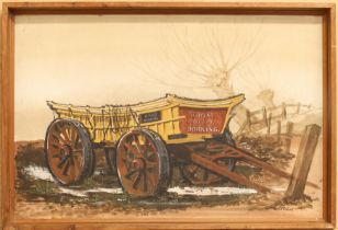 Lehan (third quarter 20th century) Study of a Dorking farm cart oil on canvas, signed lower right,