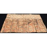 An Oceanic / Polynesian Tapa bark cloth, probably Tongan - painted with earth pigments with
