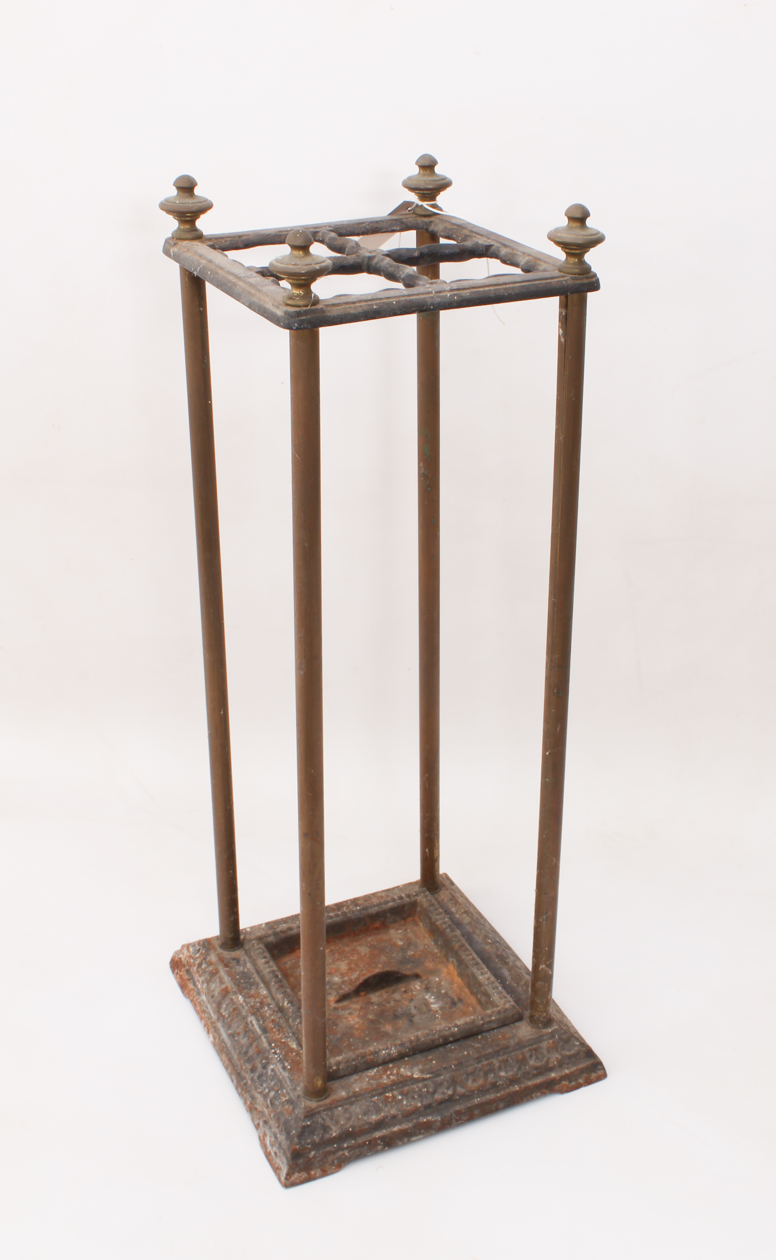 A Victorian-style cast iron and brass stick-stand - 62 cm high. - Image 4 of 4