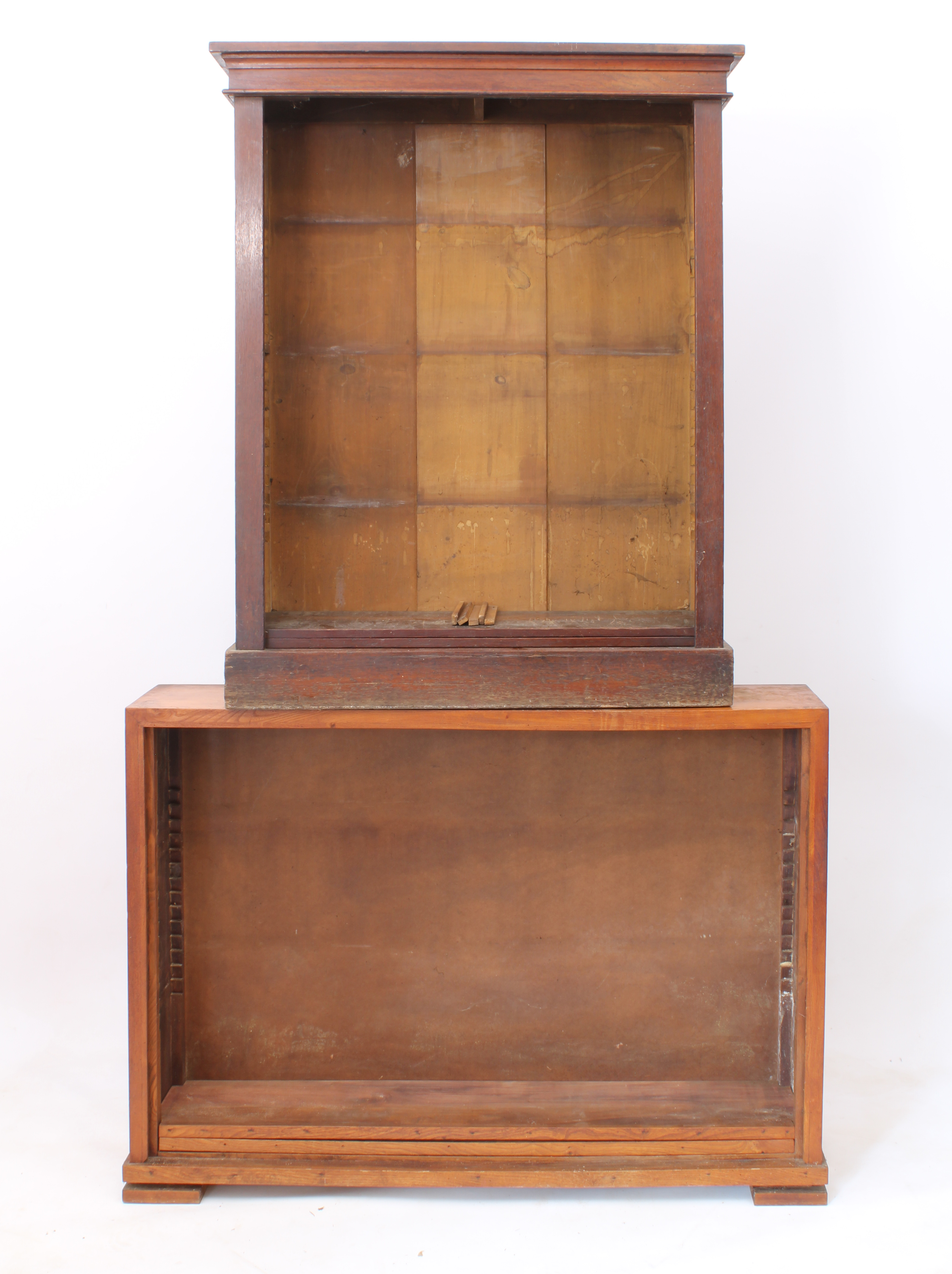 Three open bookcases: 1. two mid-20th century, one in teak, with two adjustable shelves and - Image 4 of 6