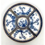 A Booths Real Old Willow pattern china five-part supper dish - early to mid-20th century, printed