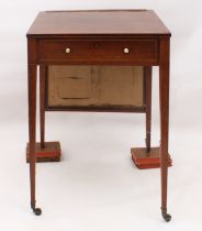 A late-George III inlaid and crossbanded rosewood writing table or 'screen table' in the manner of