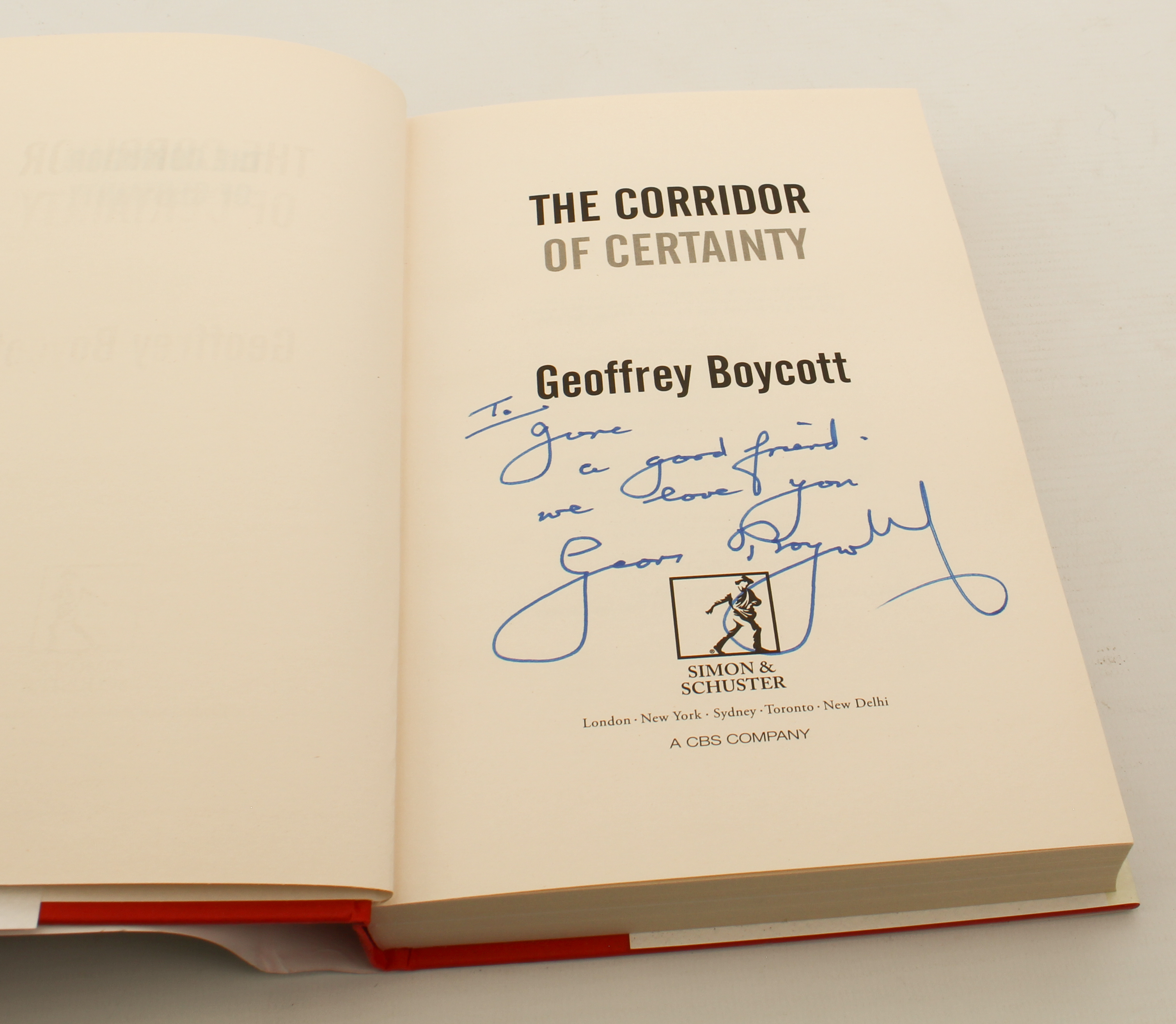 England and Yorkshire cricket interest: Geoffrey Boycott signed books, postcard etc.: 1. 'Boycott - Bild 3 aus 5
