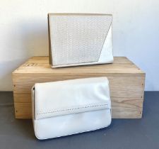 Two vintage leather shoulder bags - one by Van Dahl, rectangular form with imitation snakeskin front