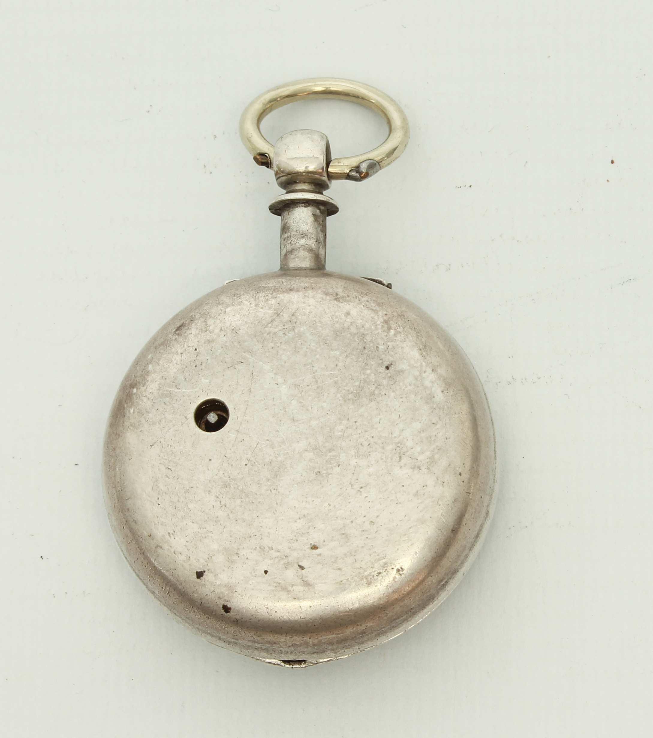 A silver-cased pocket watch with white-enamel dial, Roman numerals and subsidiary seconds dial, - Image 4 of 7