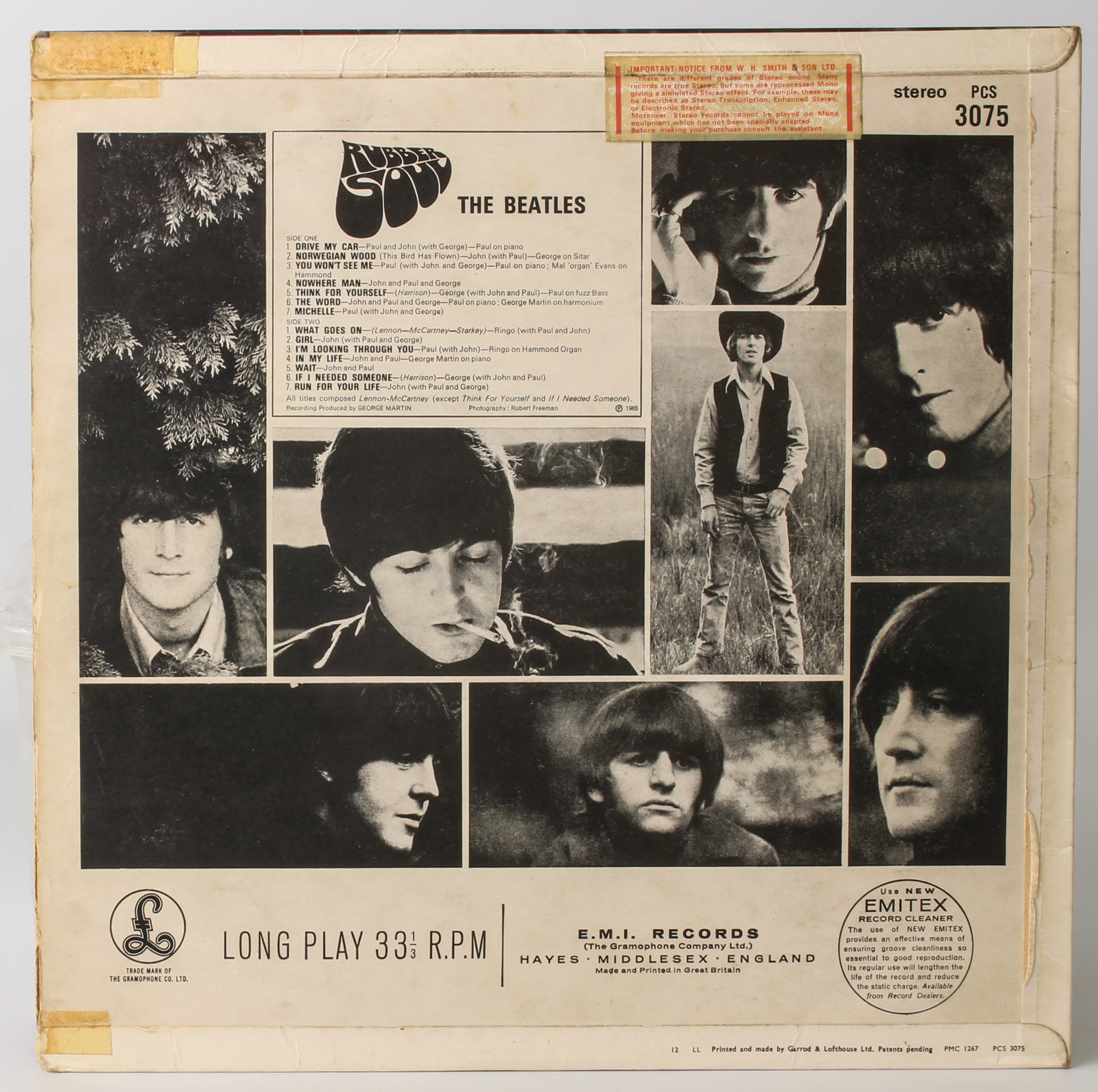 The Beatles - Rubber Soul (original UK first pressing stereo; Parlophone Records PCS 3075) - Image 4 of 4