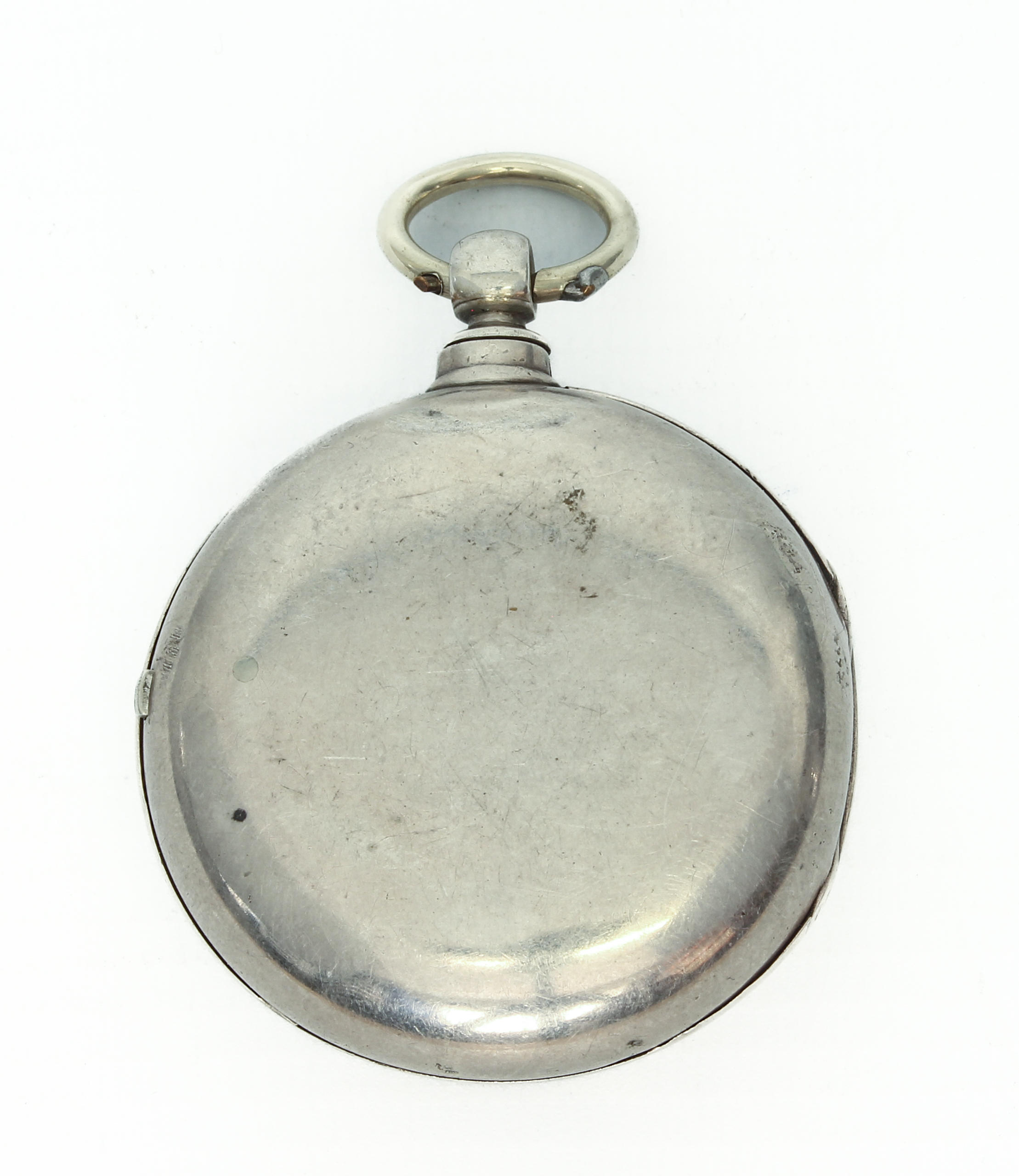 A silver-cased pocket watch with white-enamel dial, Roman numerals and subsidiary seconds dial, - Image 2 of 7