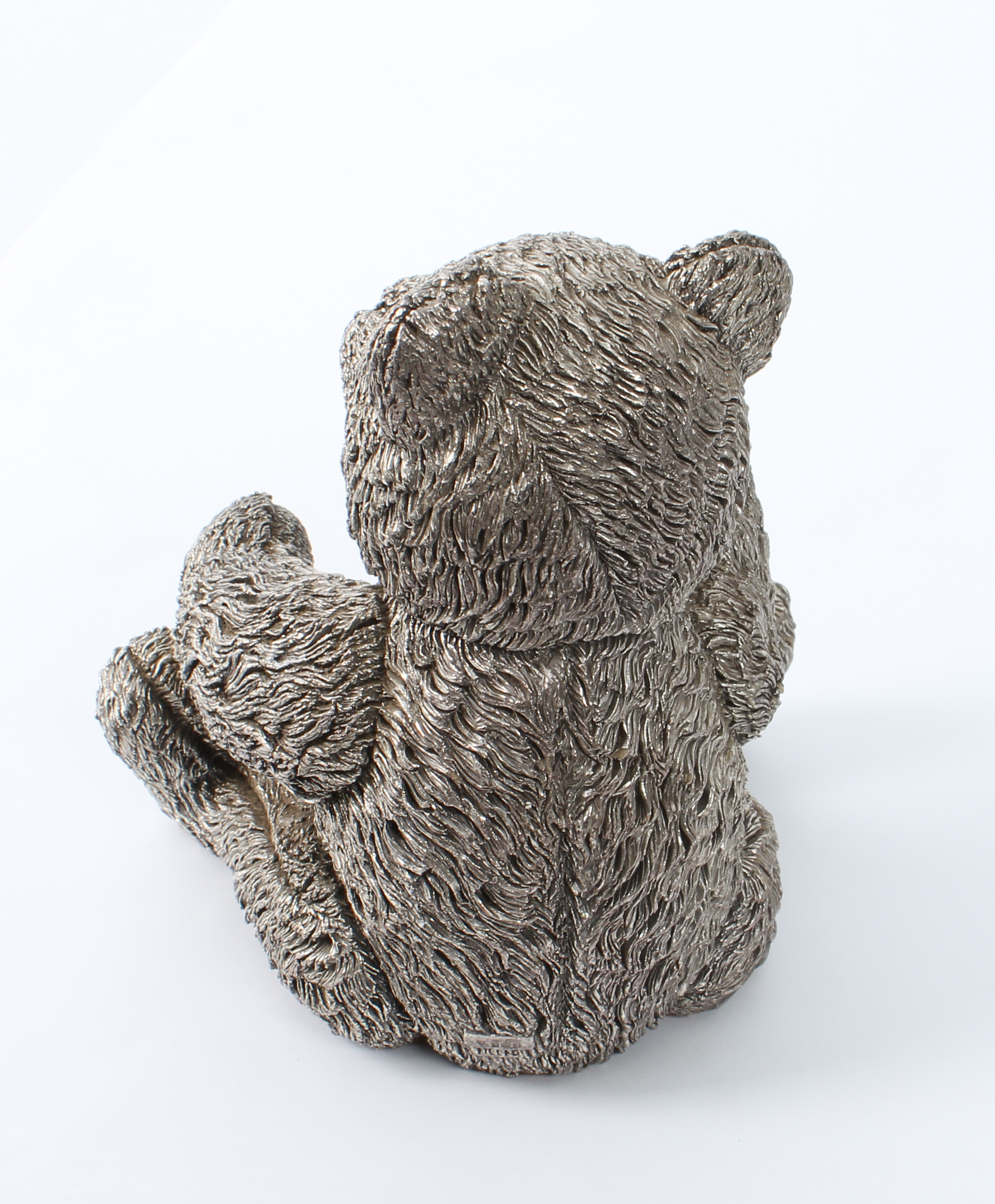 A modern filled sterling silver teddy bear - Country Artists, Birmingham 1996, with black-painted - Image 2 of 3