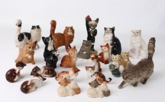 A collection of Royal Doulton bone china figures of Cats and Kittens - all with printed factory