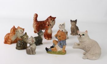 A group of eleven Beswick figures of Cats and Kittens - including an 1898 Persian Cat, ginger