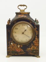 A brass-mounted desk or mantel clock in the Chinoiserie style - late-19th century, silvered 3¼ in