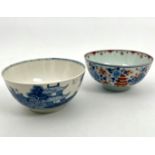 Two late 18th / early 19th century Chinese porcelain bowls - one in blue and white, painted with a