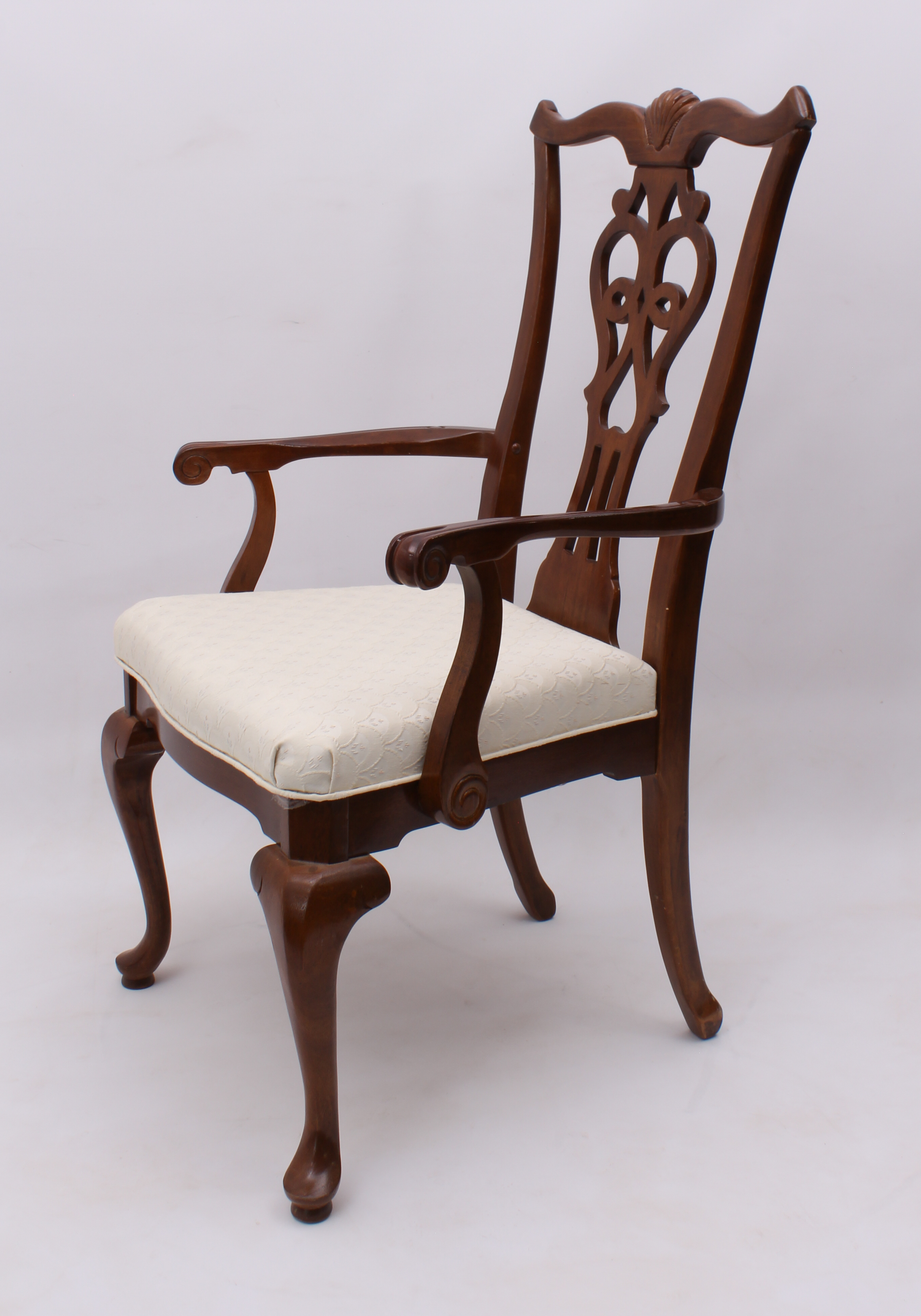 A set of six reproduction Chippendale-style dining chairs - late 20th century, including two - Image 4 of 5