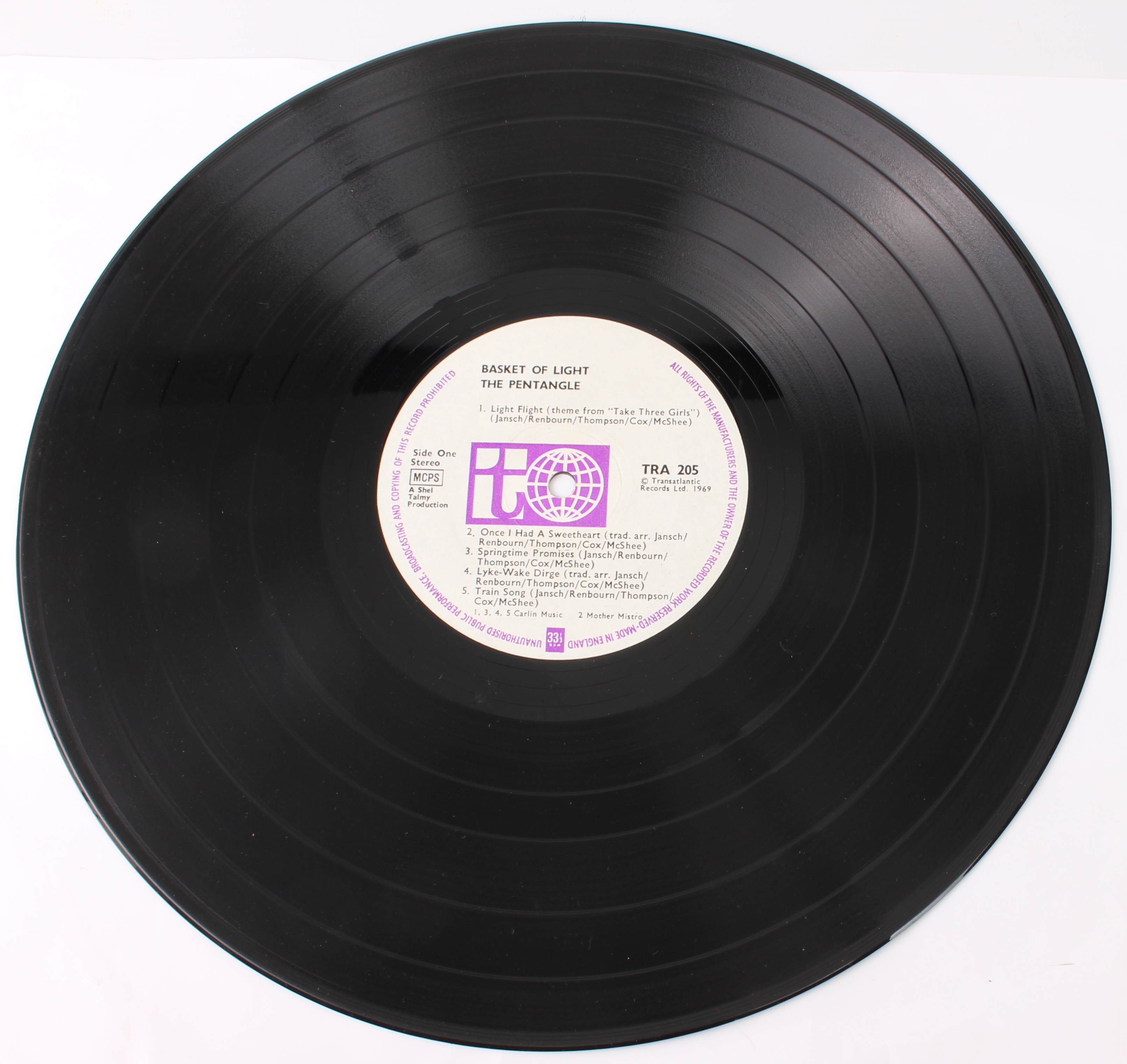 Vinyl / Autographs - The Pentangle - Basket Of Light. original UK 1st pressing album signed on the - Image 4 of 5